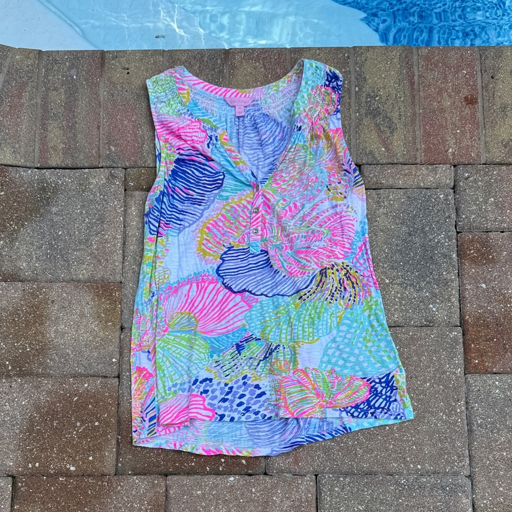 Lilly Pulitzer Pink and Blue Patterned Top